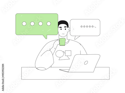 Communicate with consultants flat vector character concept operation hand drawn illustration
