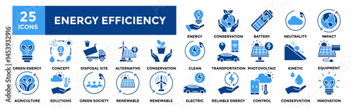 Tablou pe pânză Energy Efficiency icon collection set