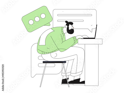 Communicate with consultants flat vector character concept operation hand drawn illustration
