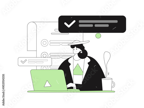 Communicate with consultants flat vector character concept operation hand drawn illustration
