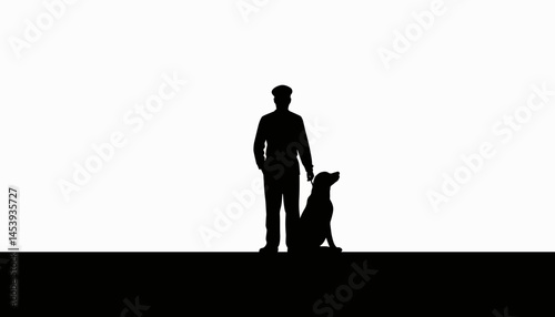 Train conductor silhouette standing on platform, iconic transportation