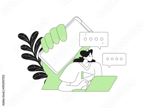 Communicate with consultants flat vector character concept operation hand drawn illustration
