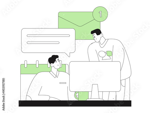 Communicate with consultants flat vector character concept operation hand drawn illustration
