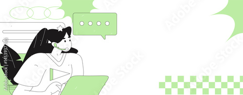 Communicate with consultants flat vector character concept operation hand drawn illustration
