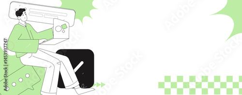 Communicate with consultants flat vector character concept operation hand drawn illustration
