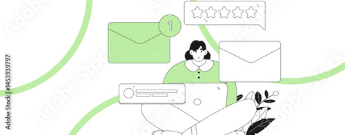 Communicate with consultants flat vector character concept operation hand drawn illustration
