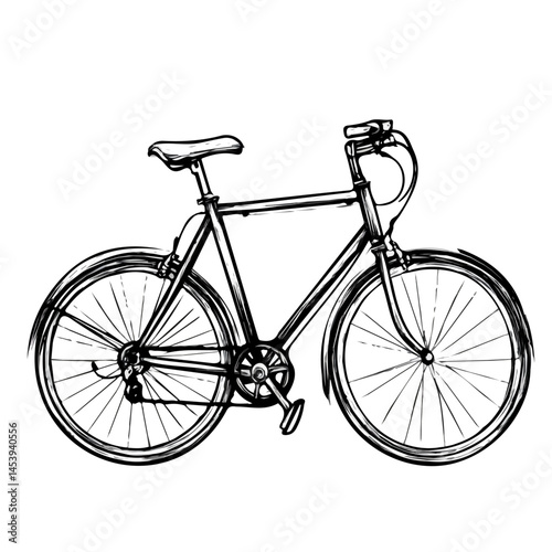 Black and white Bicycle symbol, perfect for tattoos, vectors, logos, isolated on a white background.