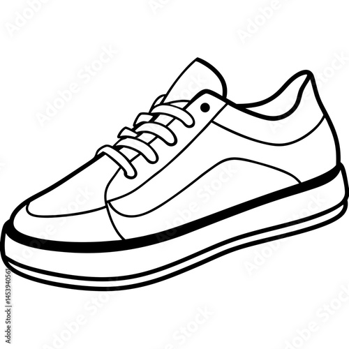 Minimal Sneakers Vector on White
