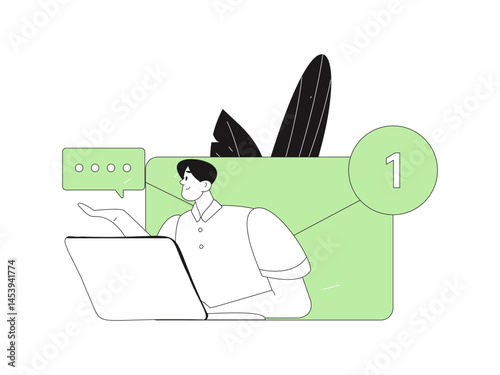Communicate with consultants flat vector character concept operation hand drawn illustration
