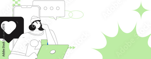 Communicate with consultants flat vector character concept operation hand drawn illustration
