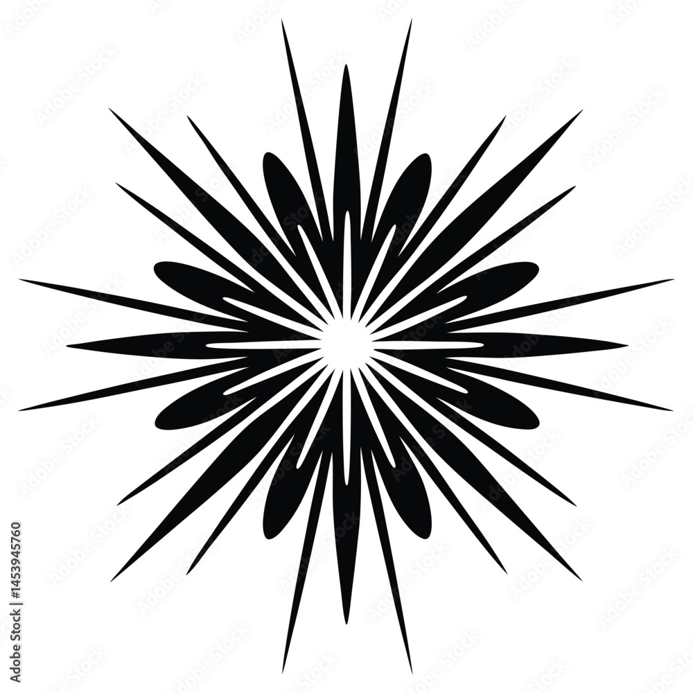 Obraz premium Firework Explosion Silhouette Icon