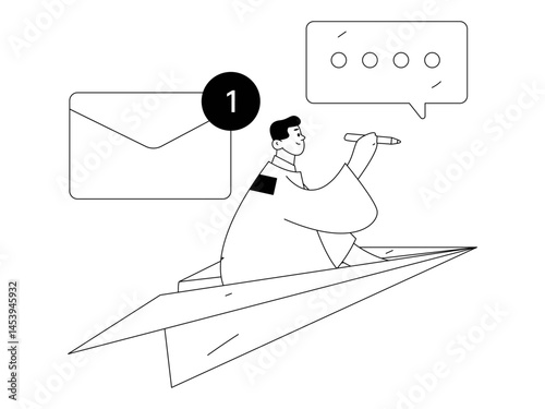 Communicate with consultants flat vector character concept operation hand drawn illustration
