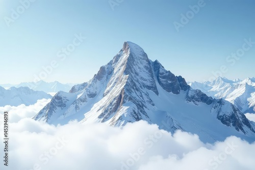 Wallpaper Mural Snow-covered mountain peak, untouched landscape, brilliant white expanse, summit, pure Torontodigital.ca