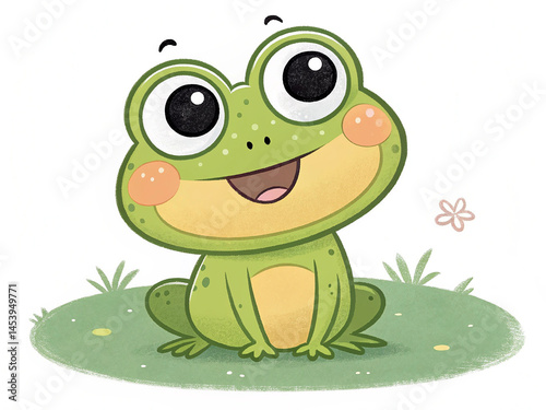 Illustration of Cute frog cartoon
