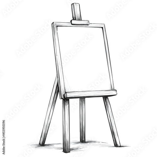 Canvas On An Easel symbol - minimalist black and white vector art - perfect for tattoos, logos - isolated on white