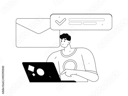 Communicate with consultants flat vector character concept operation hand drawn illustration
