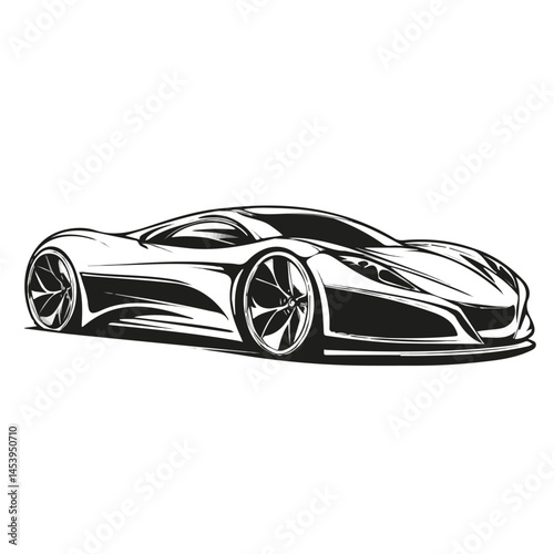Car symbol - black and white design for tattoos, logos and vectors - isolated on white