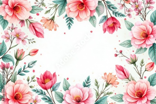 Delicate watercolor floral pattern for spring flyers , design, elegant