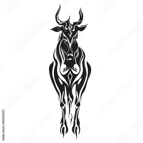Black and white Centaur symbol, perfect for tattoos, vectors, logos, isolated on a white background.