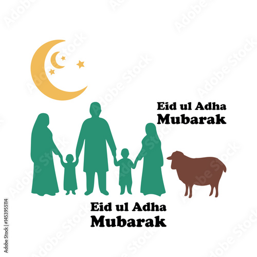 vector illustration of a family eid 