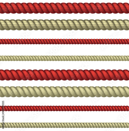 set of line rope. realistic vector eps10