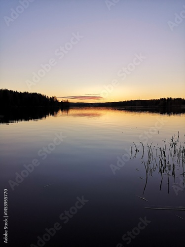 sunset over the lake