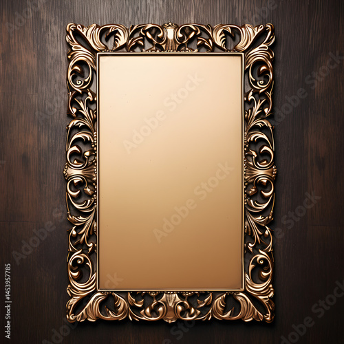 vintage gold frame on grunge background