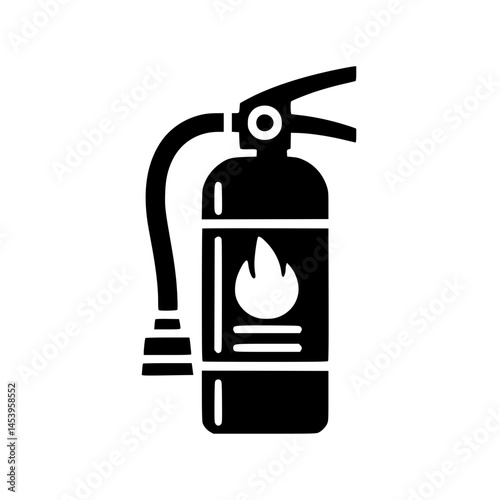 Fire Extinguisher Icon – Minimal Black Line Clipart SVG for Safety and Emergency Equipment Designs