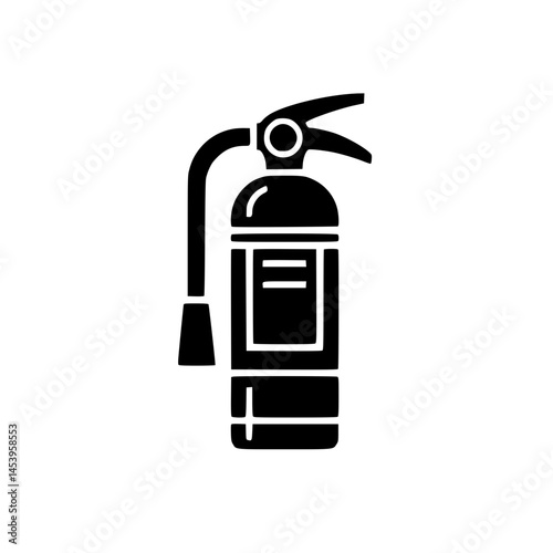Fire Extinguisher Icon – Minimal Black Line Clipart SVG for Safety and Emergency Equipment Designs