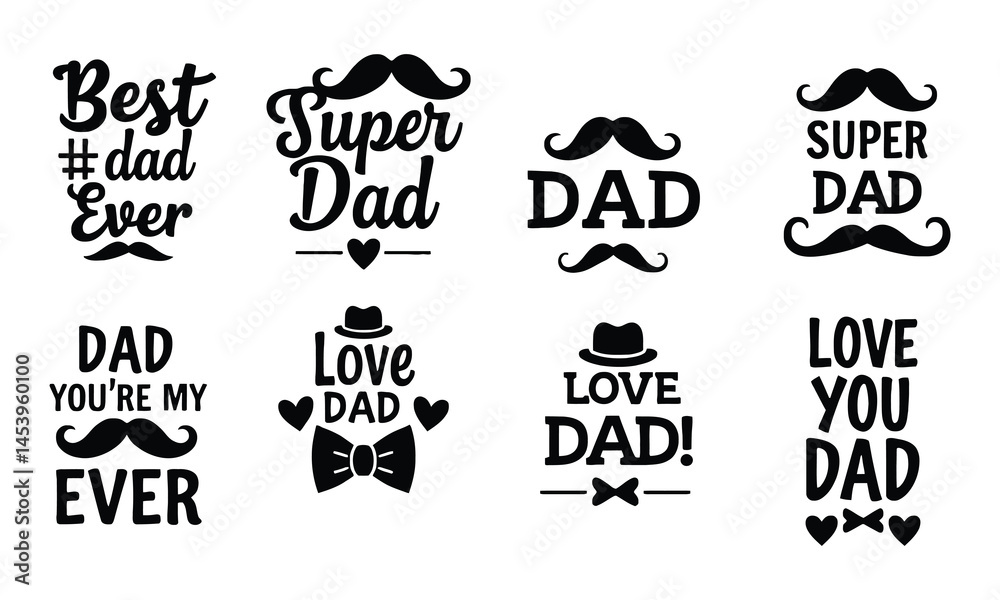 Fototapeta premium happy fathers day typography t-shirt design on white background