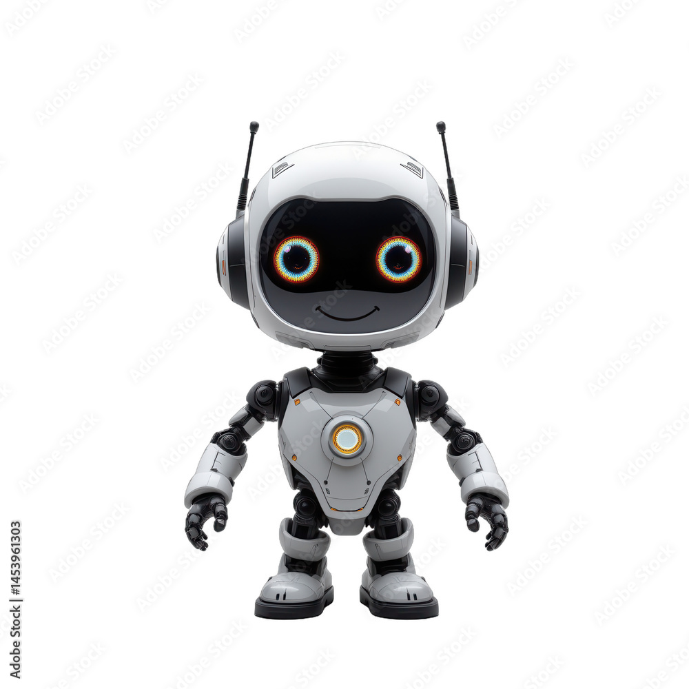 automation robot icon designed with a friendly human like face centered on a white background illuminated with soft overhead light for isolated subject cutout photography automation robot icon designed with a friendly human like face centered on a white background illuminated with soft overhead light for isolated subject cutout photography