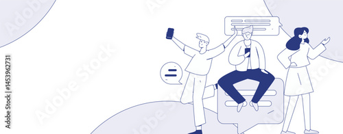 Communicate with consultants flat vector character concept operation hand drawn illustration
