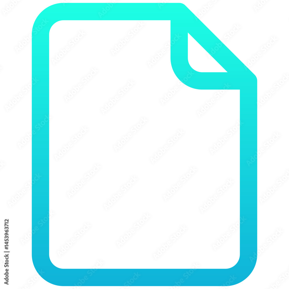 File And Document Icon, Line Gradient Style Isolated Vector Icon. File And Document Icon, Line Gradient Style Isolated Vector Icon.