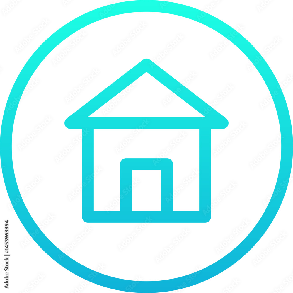 Home Button Vector Line Gradient Icon. Home Button Vector Line Gradient Icon.
