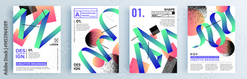 Modern abstract covers set, minimal covers design. Colorful geometric background, vector illustration.
