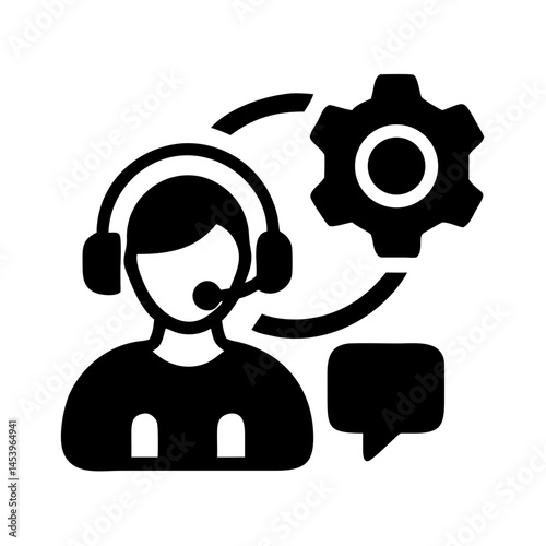 Support Services Management Icon Black fill Style 