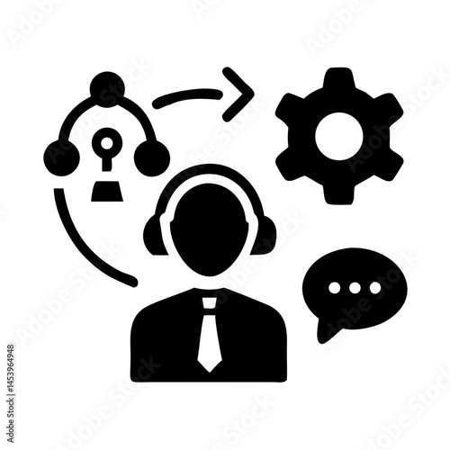 Support Services Management Icon Black fill Style 