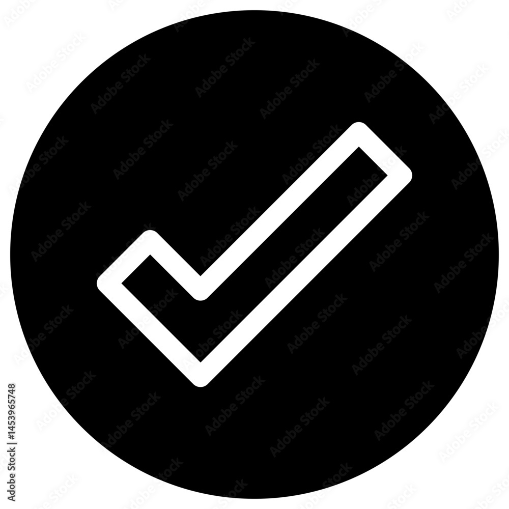 Check Mark Vector Silhouette Icon. Check Mark Vector Silhouette Icon.