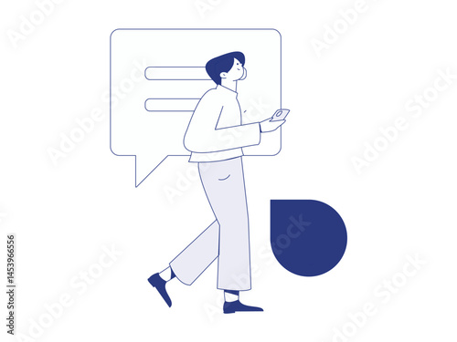 Communicate with consultants flat vector character concept operation hand drawn illustration
