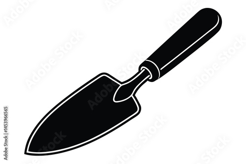 hand trowel silhouette vector illustration