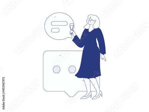 Communicate with consultants flat vector character concept operation hand drawn illustration
