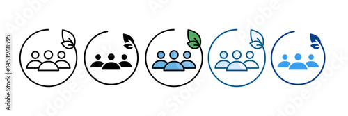 Green Society Icon Set Multiple Style Collection