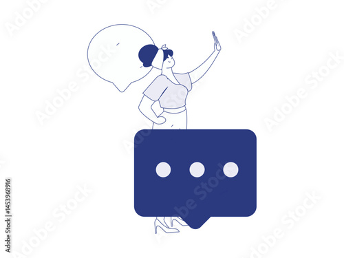 Communicate with consultants flat vector character concept operation hand drawn illustration
