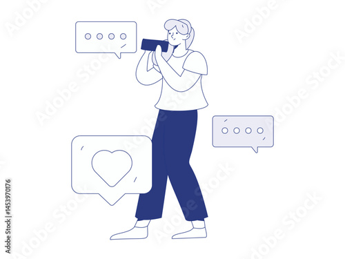 Communicate with consultants flat vector character concept operation hand drawn illustration
