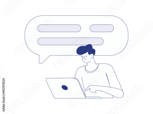 Communicate with consultants flat vector character concept operation hand drawn illustration
