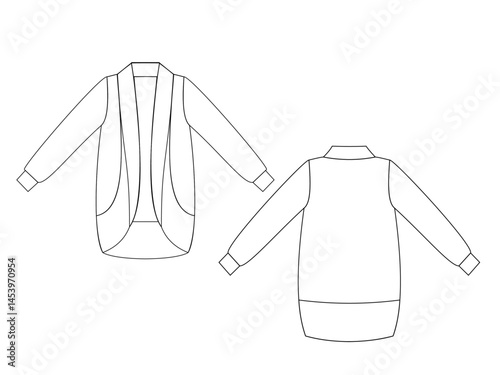 Women cardigan with  fashion illustration