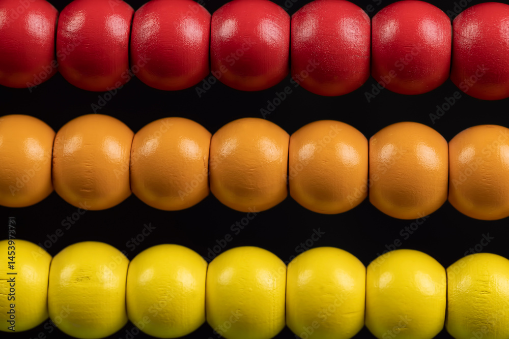 wooden children's abacus for learning and development, close up
