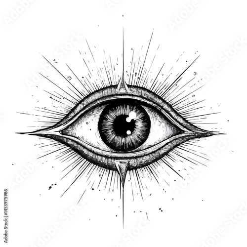 Black and white Eye Of Horus symbol, perfect for tattoos, vectors, logos, isolated on a white background.