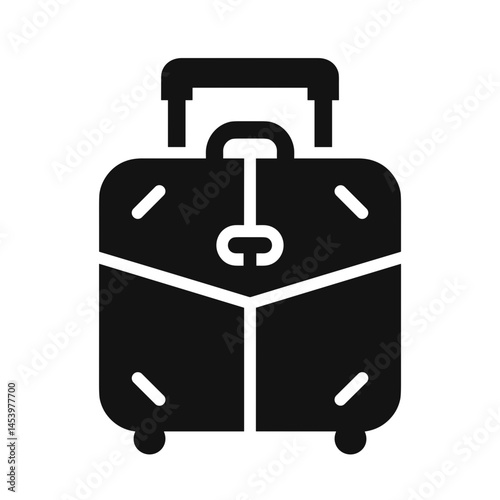 Black and white vector suitcase icon, for travel websites