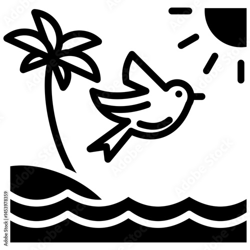Beach glyph icon